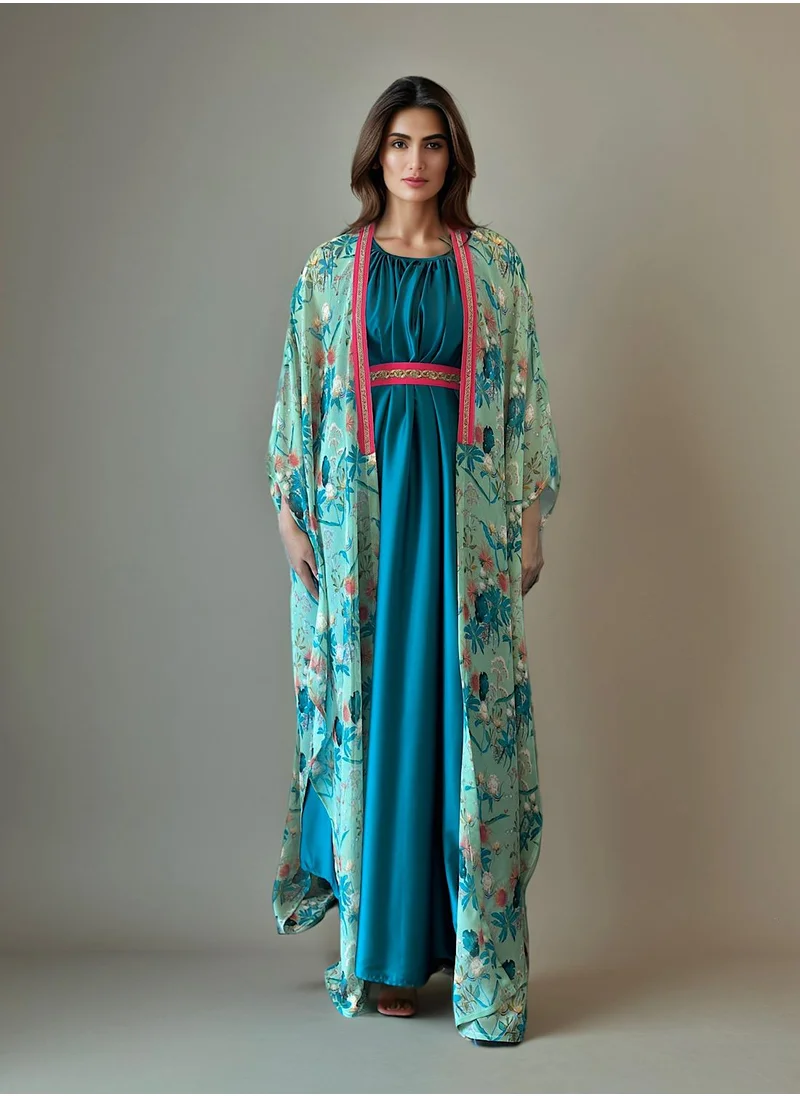 إكستاسي Printed Cape Dress Set