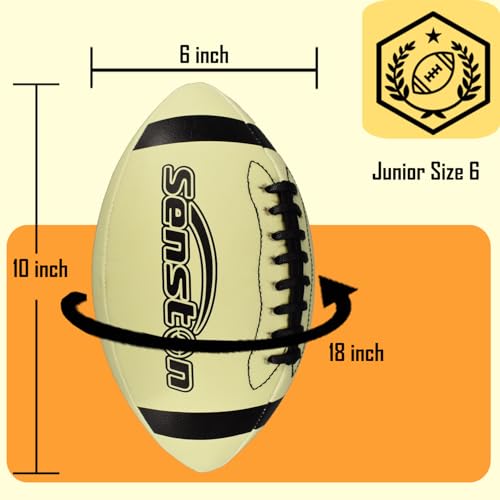 Senston Glow in The Dark Football Size 6 - Junior/Youth Glow Leather Football - Image 2