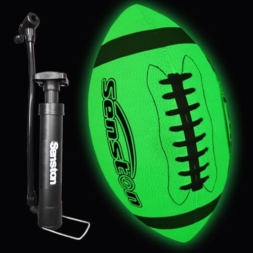 Senston Glow in The Dark Football Size 6 - Junior/Youth Glow Leather Football - Image 1