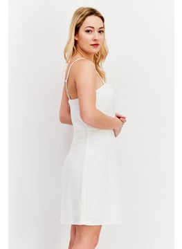 French Connection Women Solid Casual Mini Dress, White  - Image 2
