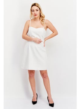 French Connection Women Solid Casual Mini Dress, White  - Image 4