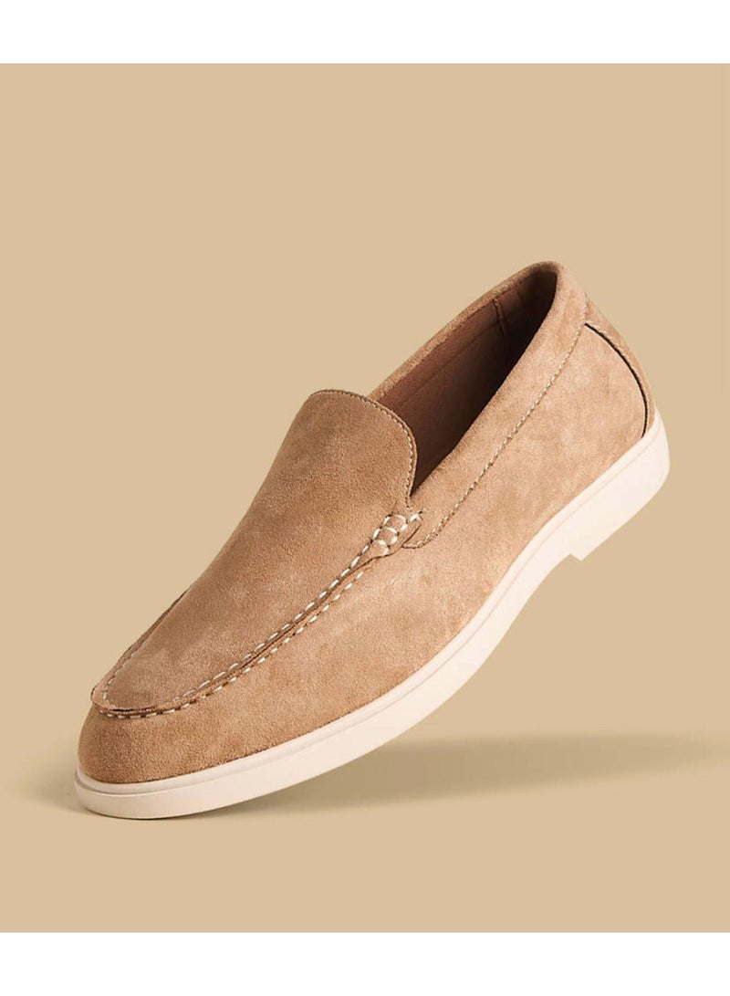 Suede Textured Slip-On Boat Shoes - Image 3