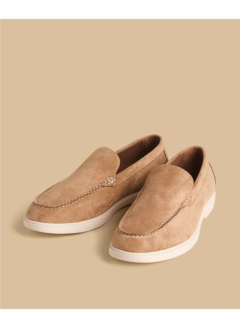 Suede Textured Slip-On Boat Shoes - Image 2