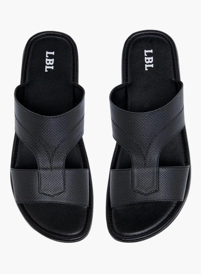 LBL by Shoexpress BLACK Textured Slip-On Arabic Sandals for Men | Best Price UAE