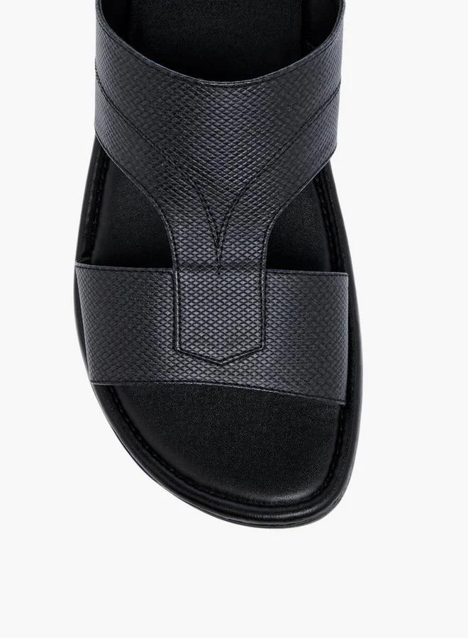 LBL by Shoexpress BLACK Textured Slip-On Arabic Sandals for Men | Best Price UAE