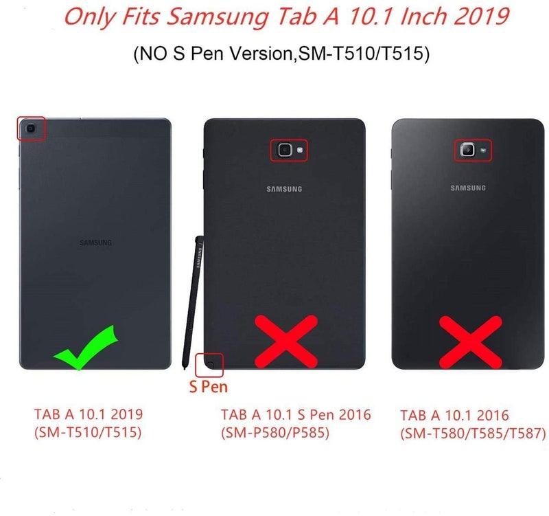 Newraturner Case for Samsung Galaxy Tab A 10.1 2019, 360 Degree Rotating Stand Smart Case for Samsung Tab A 10.1 Inch Tablet [SM-T510/T515] 2019 Release (Black) - Image 2