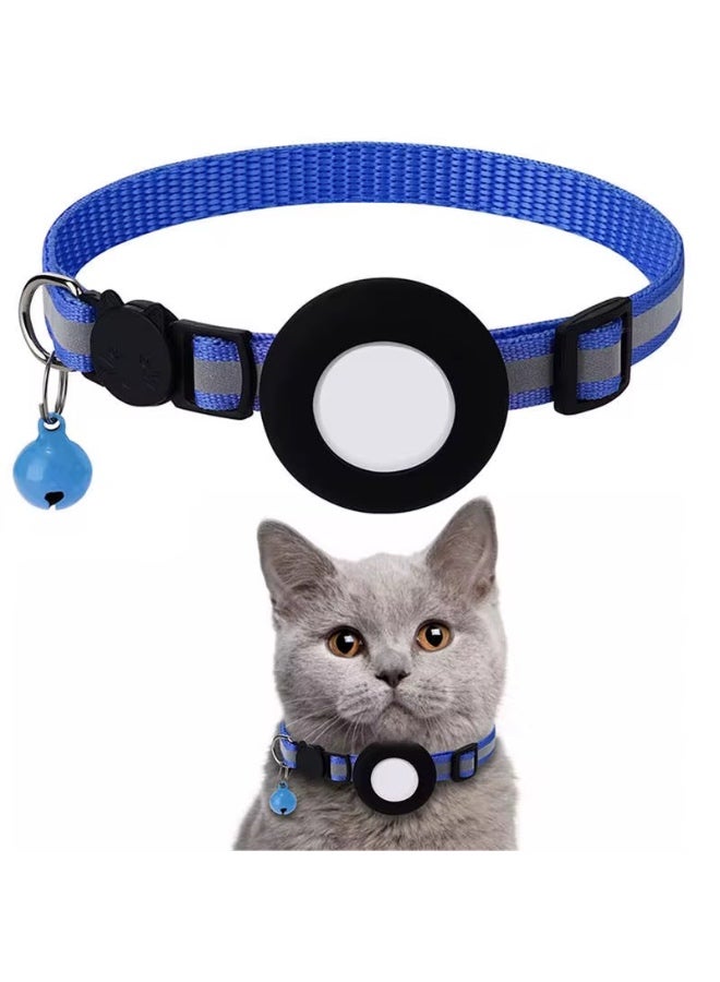 Acepets  AirTag Holder Cat Collar with GPS Tracking – Protective Case, Breakaway Design, Lightweight Pet Collar Royal Blue