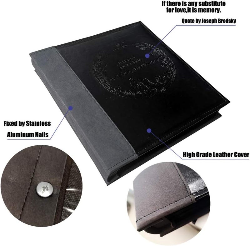 TOTOCAN 4x6 Photo Albums 600 Pockets, Large Capacity Photo Book with Vintage Leather Cover, Family, Baby, Wedding Photo Album (Black) - Image 3