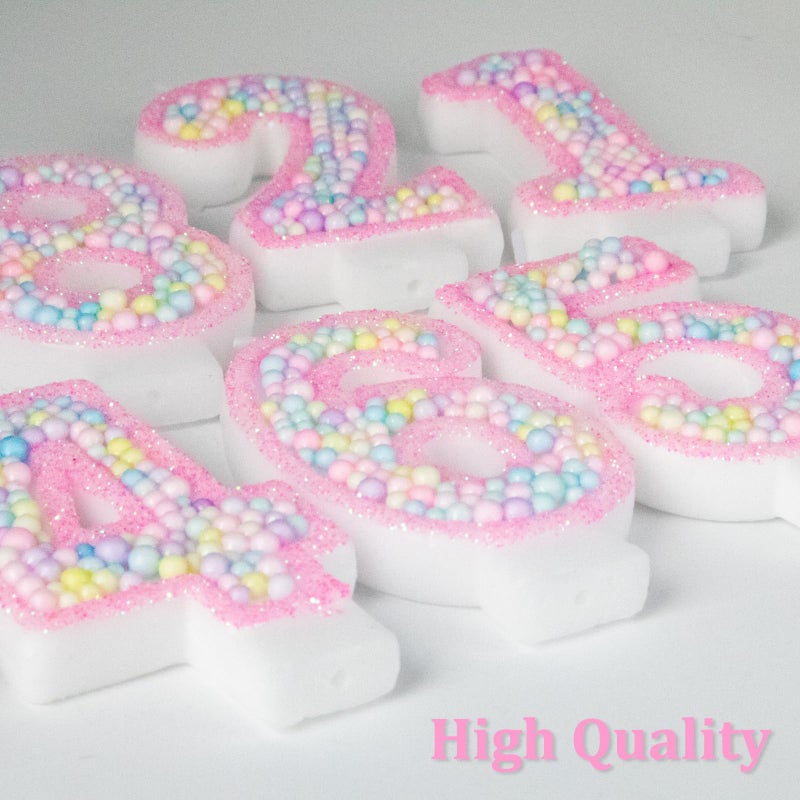 Zlongron Birthday Number Candles, handmade macaron 3D flash Number 1 Candle, suitable for girls and boys' birthdays, weddings, anniversaries, theme party cake decorations (1) - Image 4