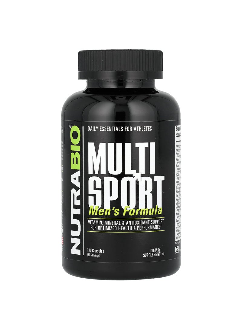 NutraBio MultiSport Men's Formula, 120 Capsules