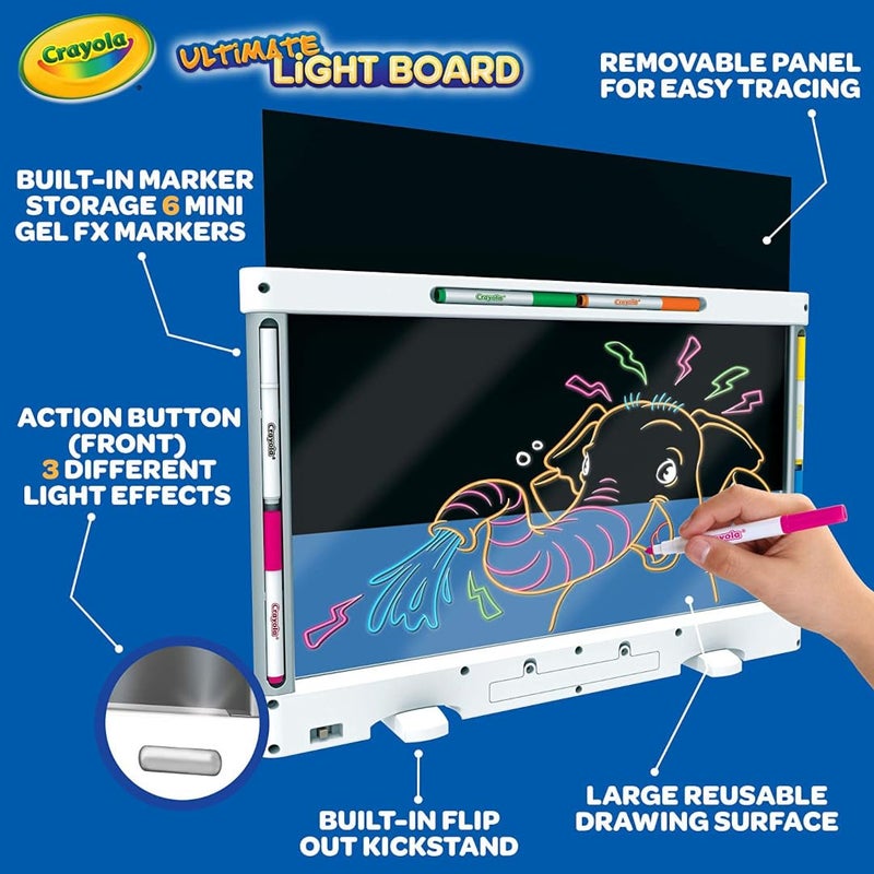 Crayola Ultimate Light Board - White, Kids Drawing Tablet, Holiday & Christmas Gifts, LED Drawing Board, Sketching Art Projector, Toys for Boys & Girls, 6+ - Image 5