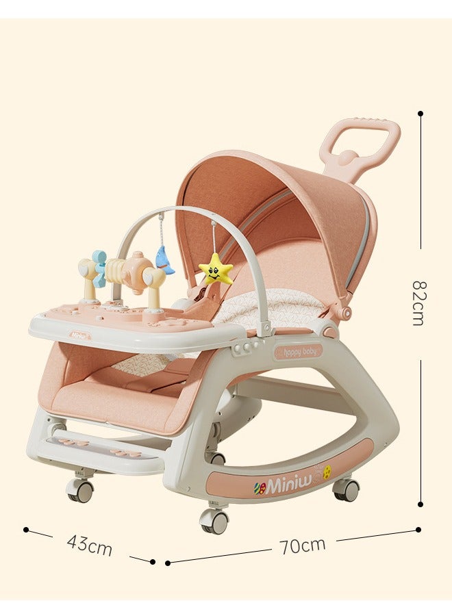 LO.BABY.VE 3 in 1 Baby Rocking Chair for Kids，Baby Rocker Rider Toy for Kids with Food Tray, Baby Dining Rocking Chair - Image 2