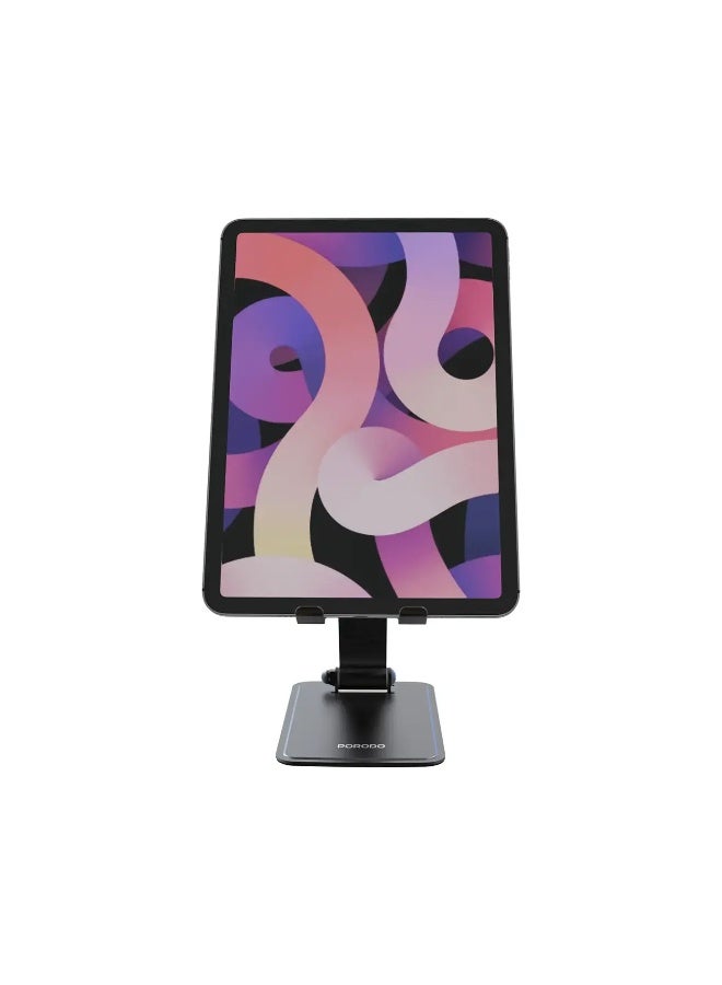 porodo Foldable Desktop Stand with Anti-Slip Base, 360° Rotation, Adjustable Viewing Angle, Supports 4.7–13” Devices, Horizontal & Vertical Use, Portable, Universal - Image 5