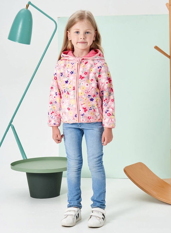 Feidoog Toddler Polar Fleece Jacket Hooded Baby Boys Girls Autumn Winter Long Sleeve Thick Warm Outerwear,Pink,3-4T - Image 4