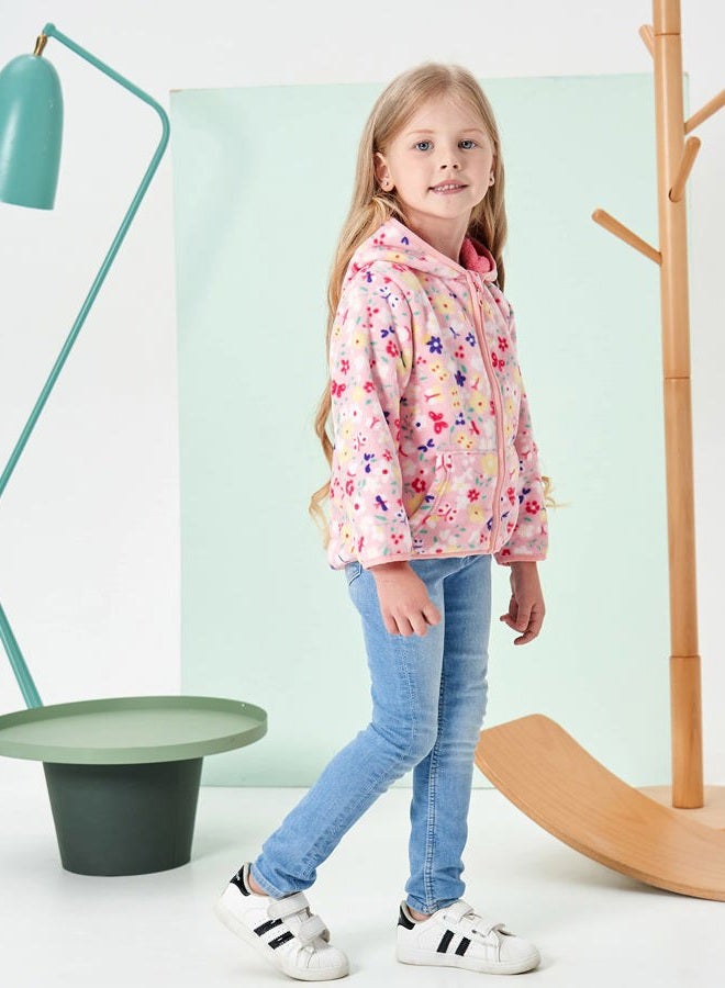Feidoog Toddler Polar Fleece Jacket Hooded Baby Boys Girls Autumn Winter Long Sleeve Thick Warm Outerwear,Pink,3-4T - Image 5