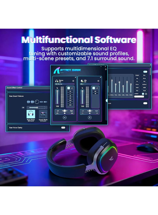 هجوم القرش ATTACK SHARK G800 Wireless Gaming Headset - Image 5