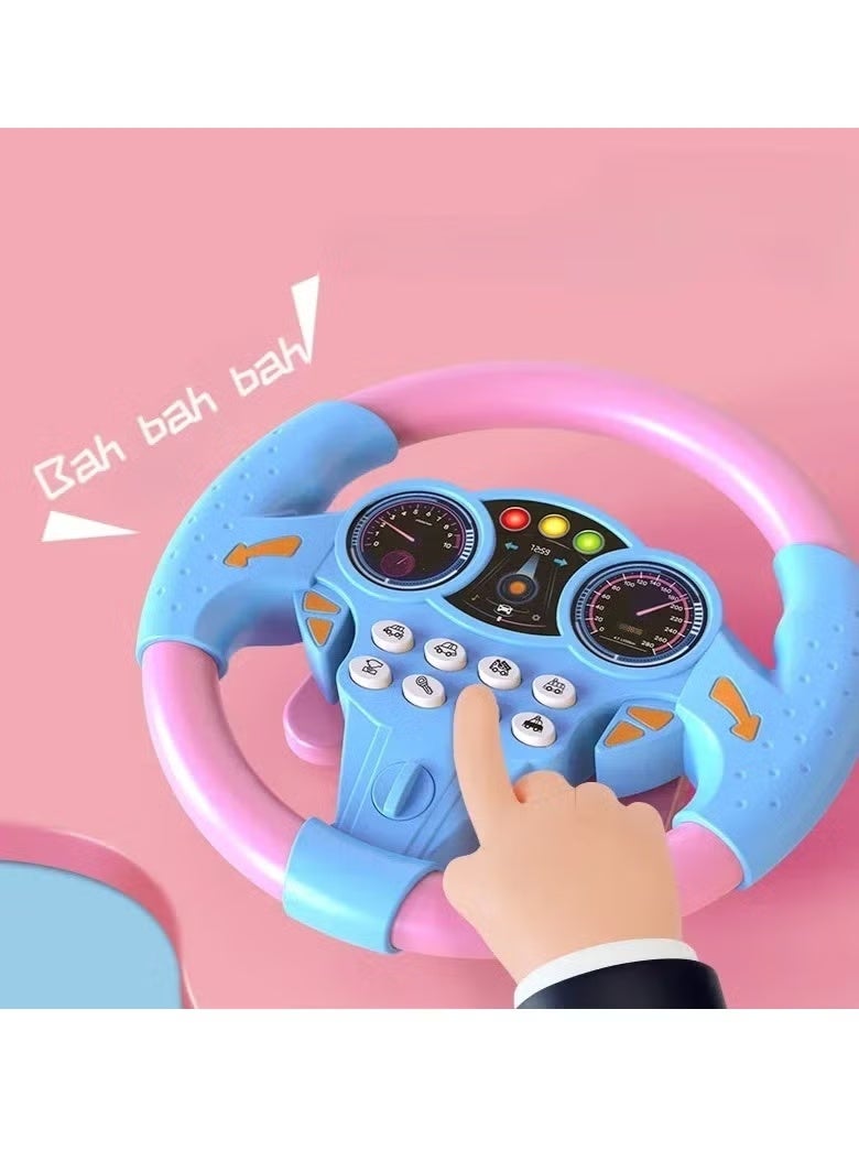 Steering Wheel Toy, Infant Shining Simulation Steering Wheel, Musical Funny Interactive Electric Learning Wheel Toy, Early Education Driving Simulator Toy For Children - Image 3