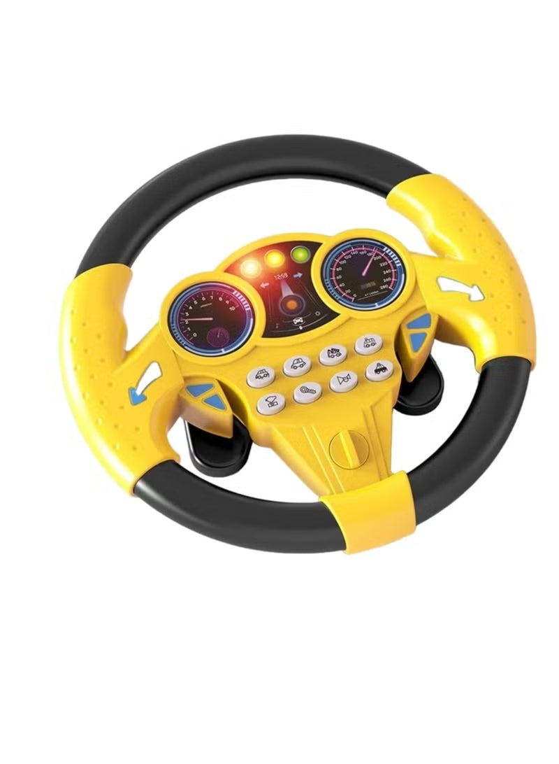 Steering Wheel Toy, Infant Shining Simulation Steering Wheel, Musical Funny Interactive Electric Learning Wheel Toy, Early Education Driving Simulator Toy For Children - Image 1