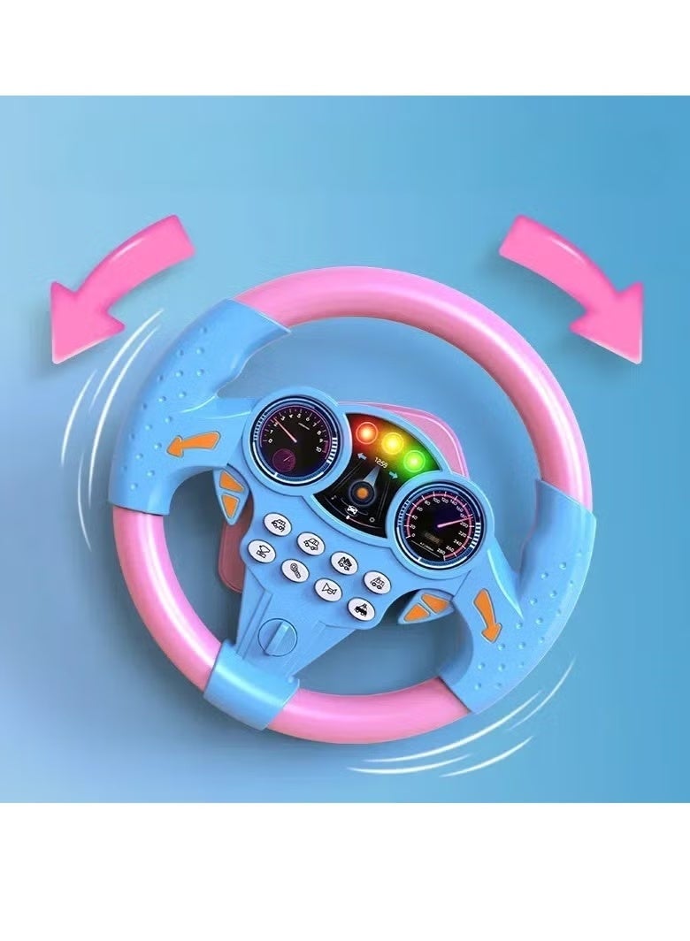 Steering Wheel Toy, Infant Shining Simulation Steering Wheel, Musical Funny Interactive Electric Learning Wheel Toy, Early Education Driving Simulator Toy For Children - Image 2