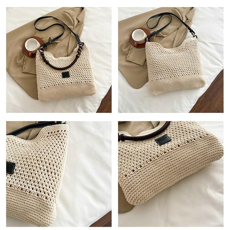 Jusavie Bohemia Beach Bag for Women Macrame Shoulder Tote Bag Crossbody Purse Travel Beach Bag Summer Top-handle Hobo Bags 2026 - Image 5