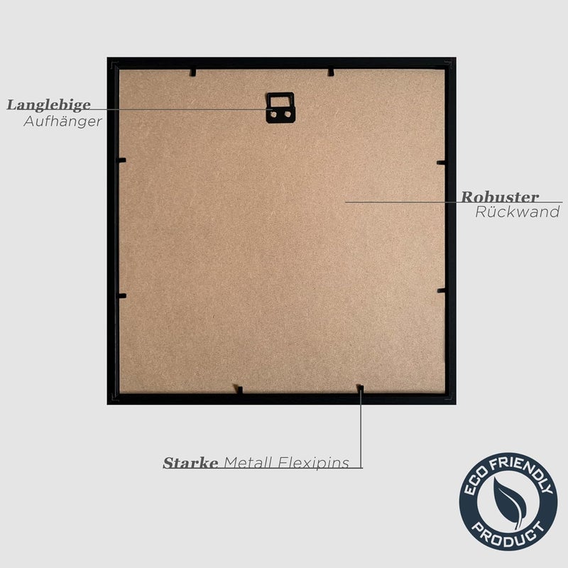 مجموعة من 3 أطر صور VUVUZULA، مقاس A2، خشب أبيض، مقاس 30 × 30 سم، إطار مصنوع من MDF، مناسب للشهادات - Image 4