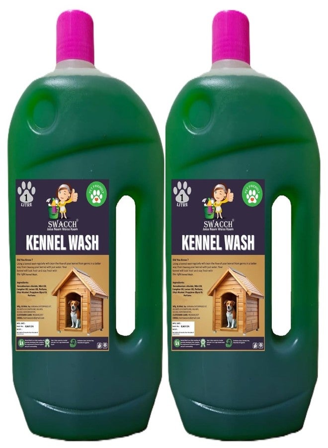swacch Kennel Wash (1 Litre) (Pack of 2) Jasmine I Pet Stain & Odour Remover I Pet Floor Cleaner Liquid I Dog and Cat Friendly - Image 1
