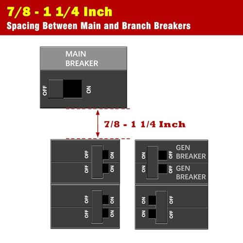 Natupal Generator Interlock Kit Compatible with Murray or Siemens 150 amp or 200 amp Panels, 7/8-1 1/4 Inch Spacing Between Main and Branch Breaker. for Emergency in Snowstorm Thunderstorm Weather - Image 4