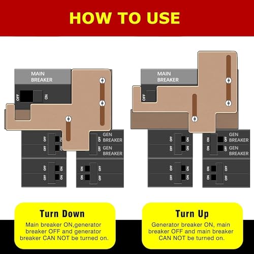 Natupal Generator Interlock Kit Compatible with Murray or Siemens 150 amp or 200 amp Panels, 7/8-1 1/4 Inch Spacing Between Main and Branch Breaker. for Emergency in Snowstorm Thunderstorm Weather - Image 5