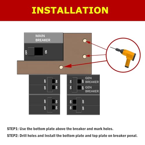 Natupal Generator Interlock Kit Compatible with Murray or Siemens 150 amp or 200 amp Panels, 7/8-1 1/4 Inch Spacing Between Main and Branch Breaker. for Emergency in Snowstorm Thunderstorm Weather - Image 2