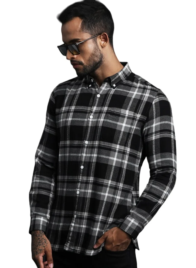 THE BEAR HOUSE Men's Cotton Shirt | Casual & Formal Long Sleeve Slim Fit | Classic Button-Down, Office & Everyday Wear, Comfortable & Breathable Fabric