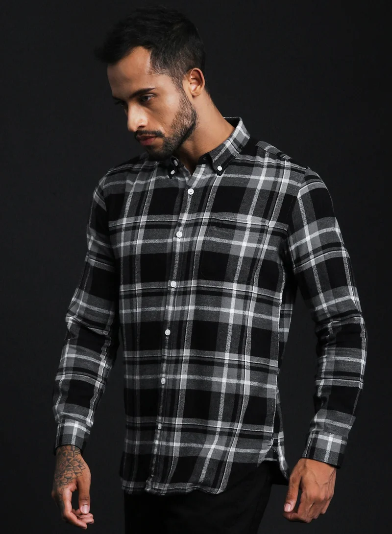 THE BEAR HOUSE Men's Cotton Shirt | Casual & Formal Long Sleeve Slim Fit | Classic Button-Down, Office & Everyday Wear, Comfortable & Breathable Fabric