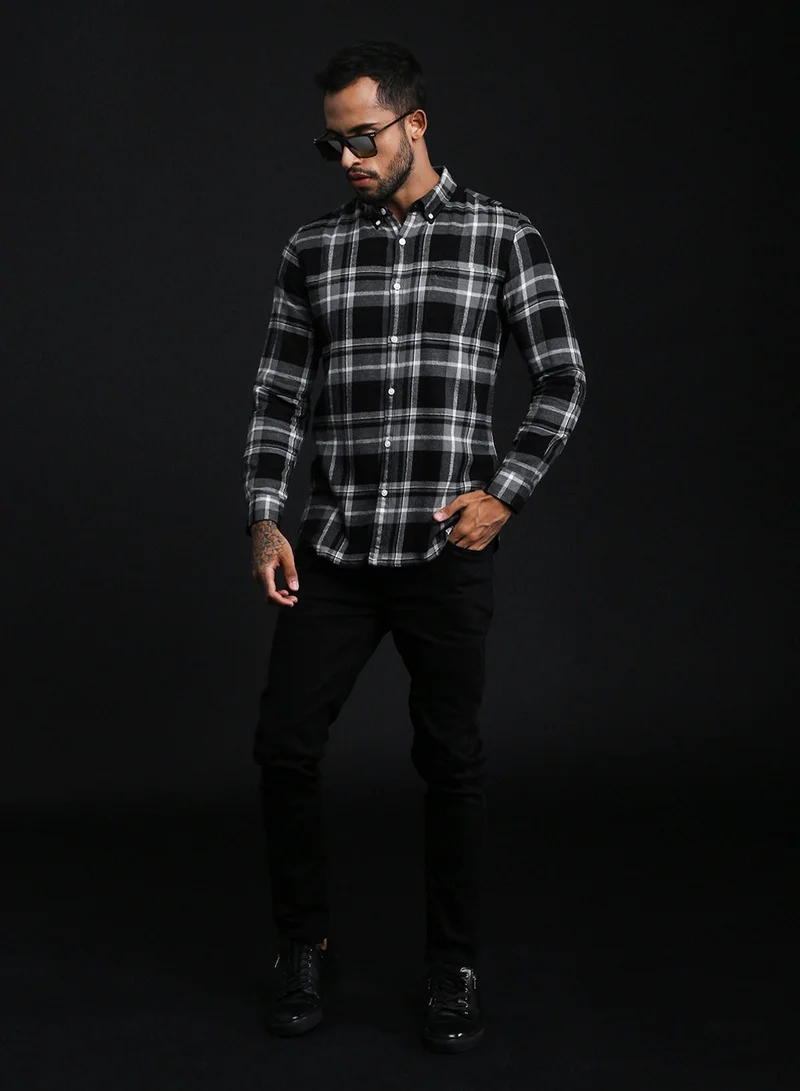 THE BEAR HOUSE Men's Cotton Shirt | Casual & Formal Long Sleeve Slim Fit | Classic Button-Down, Office & Everyday Wear, Comfortable & Breathable Fabric