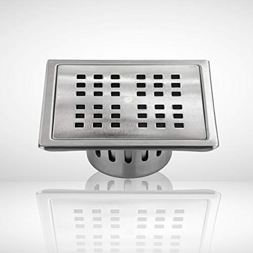 SHAPURE Stainless Steel Grade 304 Bathroom Drain Channel Grating Cover Floor Anti-Cockroach Jali in Matt Finish (Square Hole Jali) - Image 1