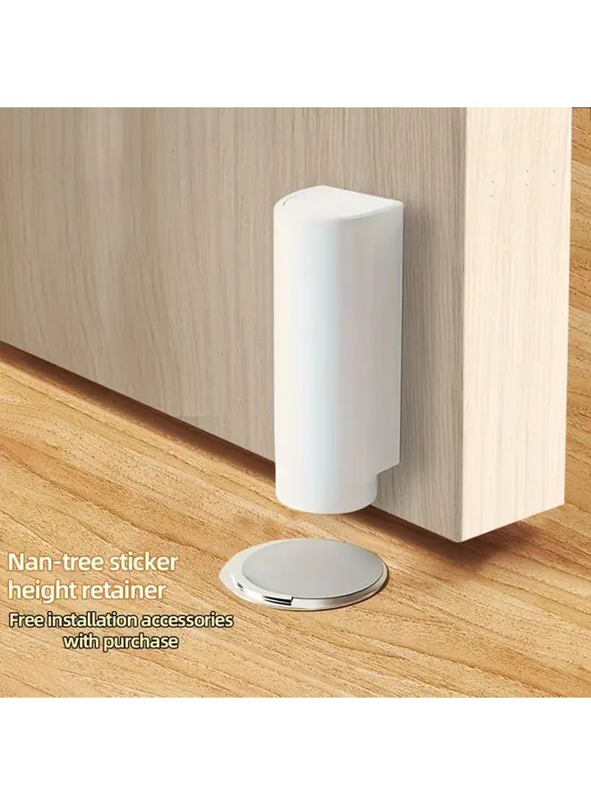 White 2 Pack Magnetic Silent Door Stop Cushion Anti Collision Windproof Adjustable Height - Image 2