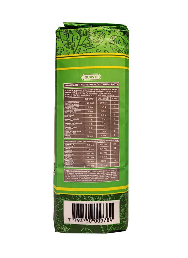 Pipore Yerba Mate Pipore Suave 500 grams Packet Organic Original Hot and Cold Tea Gluten Free Gives Energy Improves Strength Immune System Unique Flavour  - Image 4