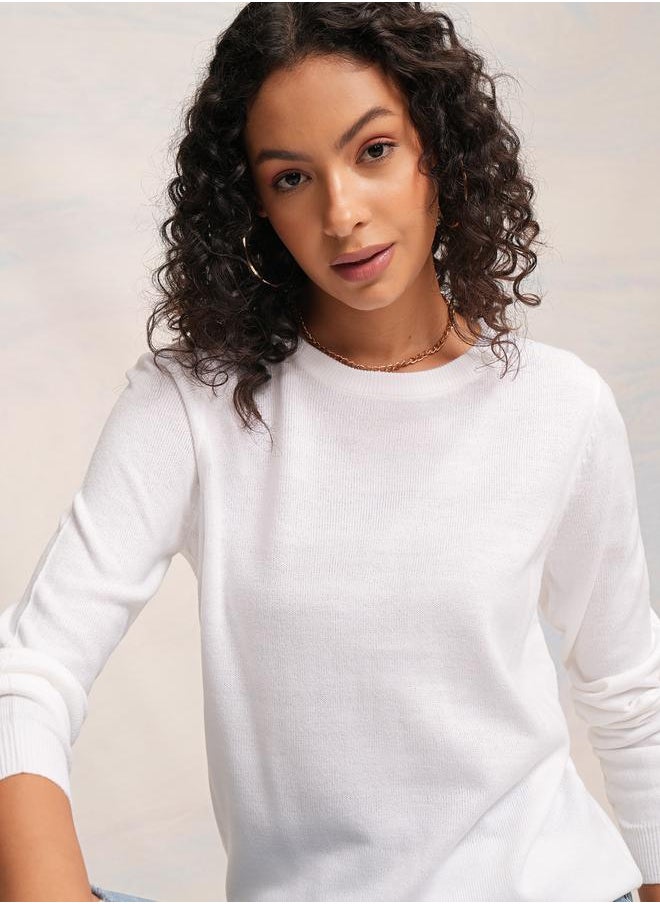 Tokyo Talkies Round Neck Long Sleeves Sweater by Styli  - Image 1