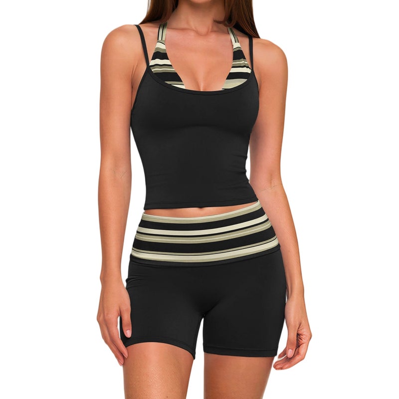 Women's Halter Neck Yoga Set with Shorts - Image 4