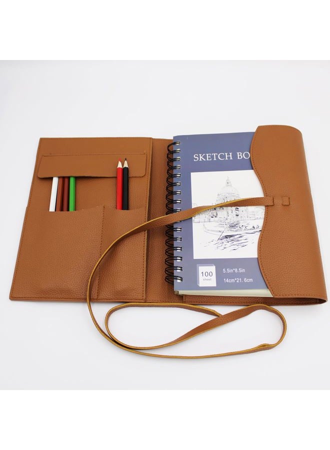 Fight Club Leather Artist Sketch Pad Case, Leather Sketchbook Cover, Artist Drawing Sketch Case, Refillable Sketchbook Sketch Pad Holder (S for 5.5"x 8.5") - Image 5
