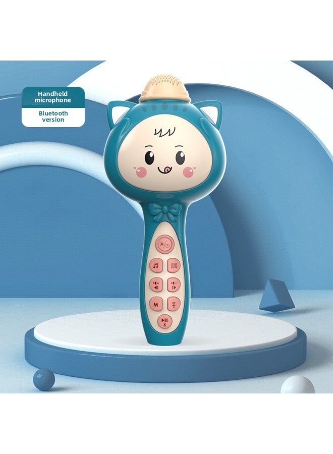 Internet Celebrity Cartoon Adorable Children's Wireless Bluetooth Microphone Boys And Girls Karaoke Machine Recording And Amplialation Story Machine-Color:Green  - Image 1