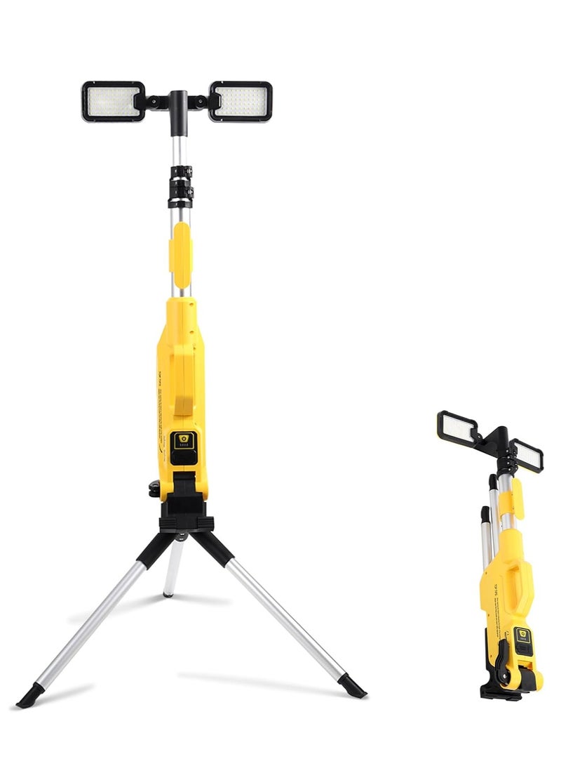 بلو فاير مصباح عمل ليد قابل لإعادة الشحن 8000 لومن مع حامل ثلاثي – إضاءة محمولة لاسلكية متعددة الاستخدامات للداخل والخارج – 3 أوضاع إضاءة، رؤوس قابلة للتعديل 180° و270°، شحن USB-C، مقاوم للماء IP44، بطارية 4400 مللي أمبير - Image 1