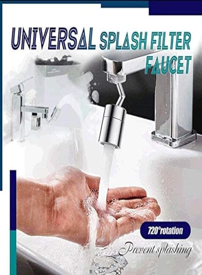 720° Rotatable Faucet Aerator Dual Function Anti-Splash Oxygen Rich Foam Faucet with 4-Layer Mesh Filter and 24mm Screw for Bathroom Sink