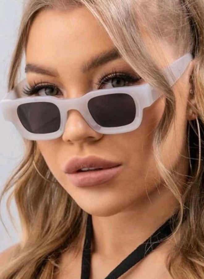 Square concave sunglasses new fashion trend sunglasses retro European and American sunglasses - Image 3