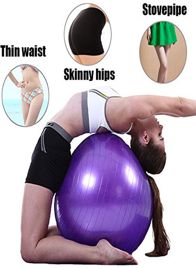 DRODRM Exercise Gym Ball 65 cm with Pump, Anti-Slip Balance Stability Ball Heavy Duty Fitness Yoga Ball Excersice Ball for Home - Image 3