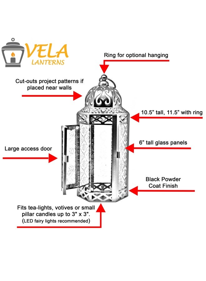 Vela Lanterns Mid Size Tablehanging Red Hexagon Moroccan Candle Lantern Holders - Image 2