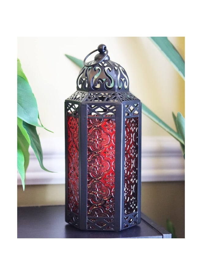 Vela Lanterns Mid Size Tablehanging Red Hexagon Moroccan Candle Lantern Holders - Image 3
