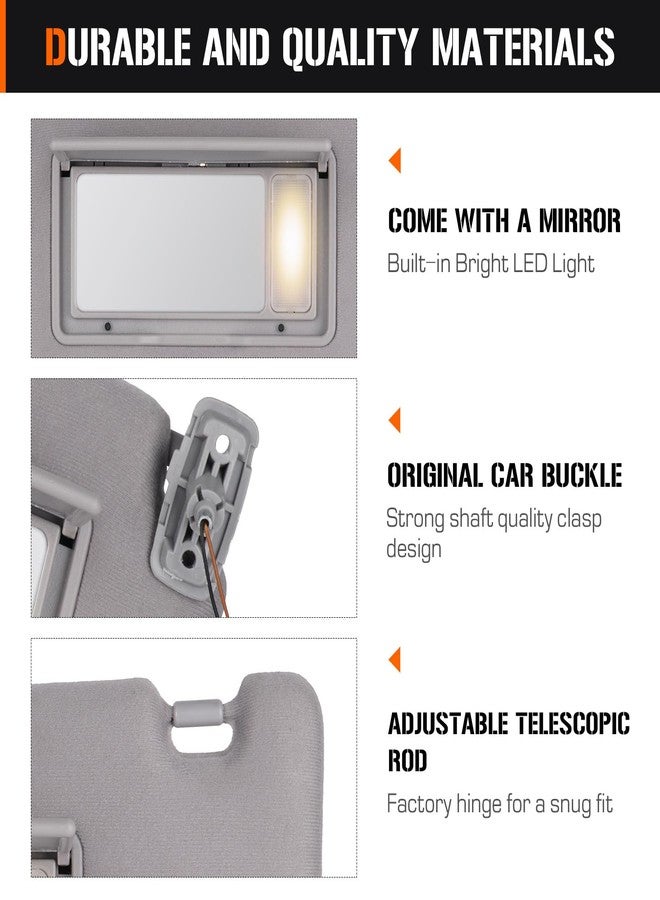 AEagle واقي شمس لسيارة كيا سبورتاج موديلات 2005-2010 مع إضاءة، جهة الراكب اليمنى، رمادي اللون، بديل لرقم القطعة 85201-1F690LX - Image 2