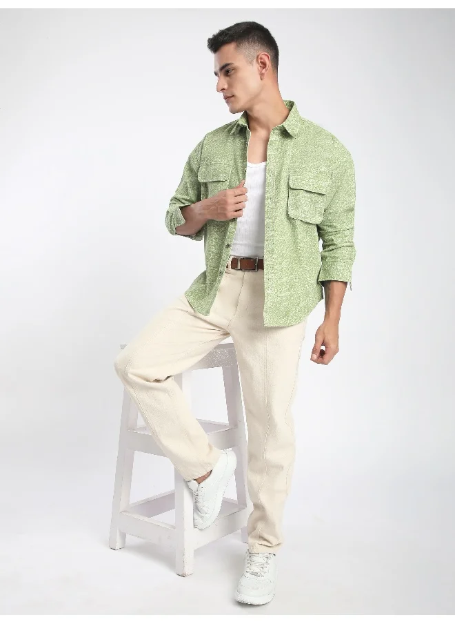 بيونغ Green Dye Effect Overshirt