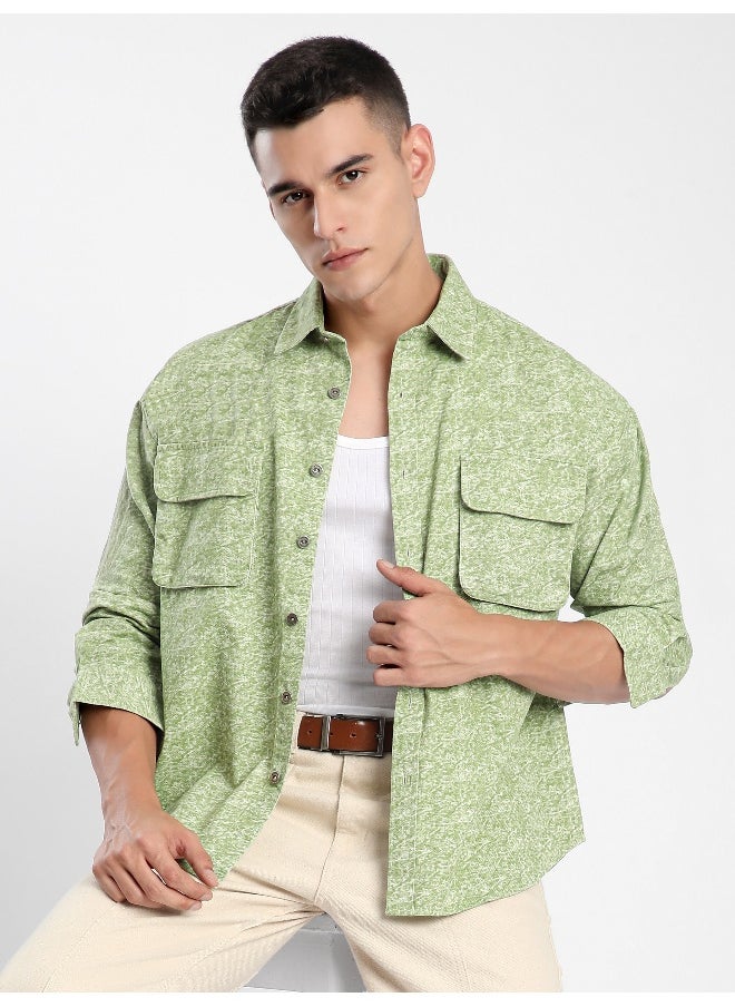 Beyoung Green Dye Effect Overshirt  - Image 5