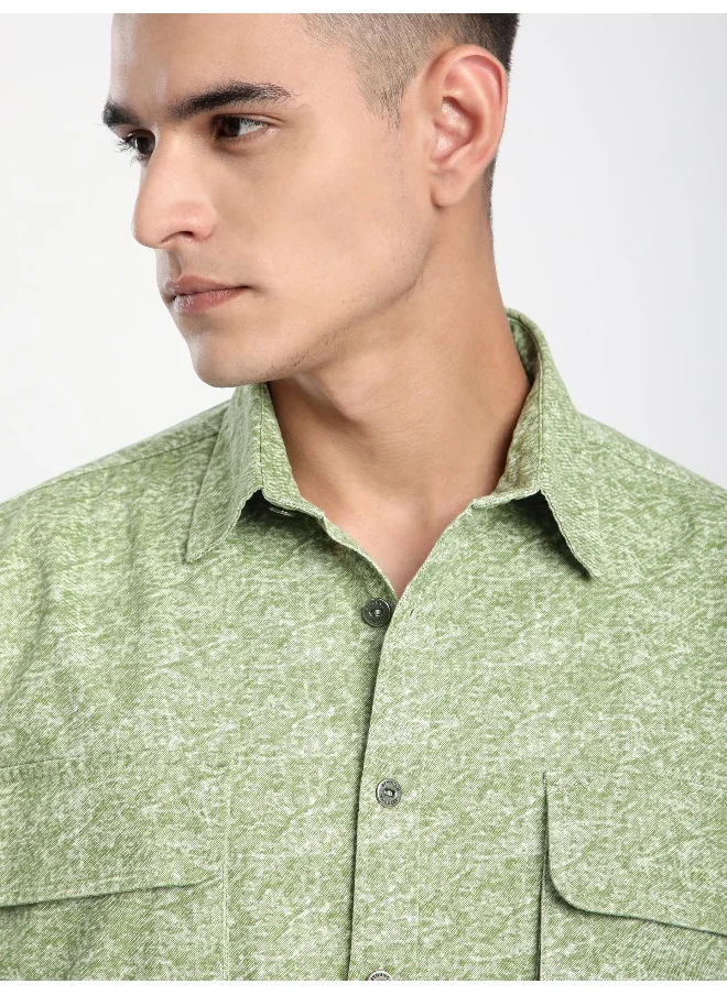 بيونغ Green Dye Effect Overshirt