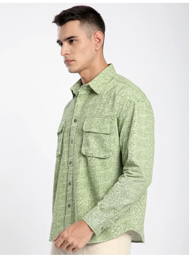 Beyoung Green Dye Effect Overshirt